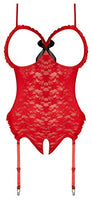 Luv Lace Cupless/Crotchless Teddy Red S/m