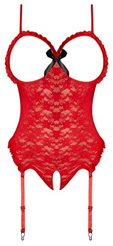 Luv Lace Cupless/Crotchless Teddy Red S/m