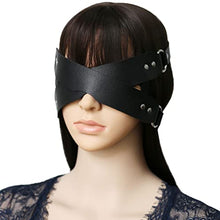 Load image into Gallery viewer, Eye Mask Blindfold Mask Crossing Eye Band Lightproof PU Leather Leather Leather Sexy Men Women Cosplay Punk SM Handcuffs Restraints Training Adjustable Individuality Costume Accessories (Black)
