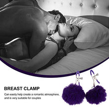 Load image into Gallery viewer, Healifty 1 Pair Purple Non Pierced Nipples Clamps Pom Pom Ball Shield Rings Nipples Rings for Lovers
