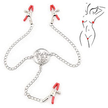 Load image into Gallery viewer, PRDECE Adjustable Nipple Clamps with Three Clips, Bondage Nipple Clamps, Non Piercing Nipple Rings, Nipple Rings Breast Stimulation Toys, Nipple Clips Body Jewelry for Couple Flirting (C)
