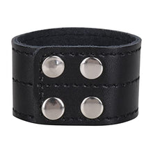 Load image into Gallery viewer, Linjinx Men&#39;s Leather Adjustable Cock Ring Delay Penis Rings Gay Balls Stretcher Bandage Strap Black A One Size

