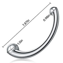 Load image into Gallery viewer, FST 7.8inch Stainless Steel Wand Double-Ended Dildo Anal Plug Sex Toy with Different Size Curved Ends for Men Women Couples G-spot Stimulation Prostate Massager
