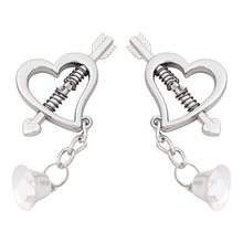 Load image into Gallery viewer, Loloda 2Pcs Non-Piercings Nipple Clamps Clips Breast Nipple Shields Rings with Internal Spike Couple Pleasure Erotic Sex Toy Silver Type D One Size
