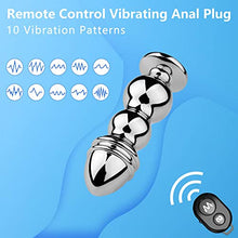 Load image into Gallery viewer, Lock Love Vibrating Anal Plug, Stainless Steel Anal Vibrator with 10 Vibration Modes, Anal Sex Toys Vibrating Butt Plug, Butt Plugs Prostate Massagers, Anal Toy Sexual Adult Sex Toys &amp; Games (Excited)
