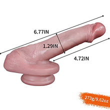 Load image into Gallery viewer, 6.77 Inch Realistic Dildo, Liquid Silicone with Suction Cup? Ultra Soft Lifelike Thick Anal Dildos G spot Stimulator with Curved Shaft and Balls, Adult Sex Toy for Men and Women
