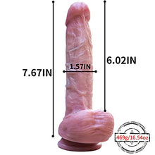 Load image into Gallery viewer, Realistic Dildos Feels Like Real Skin with Shaped Balls, Soft and Flexible Double Layer Silicone Penis with Suction Cup for Hands-Free Play, G Spot Penis Adult Sex Toy for Women
