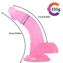 Load image into Gallery viewer, Didldos Realistic Dildo Curved and Firm. Realistic Penis and Suction Cup Base for Hands-Free Play, Adult Sex Toys Vagina G-spot and Anal Fetish 9&quot; (Color : Pink)
