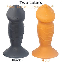 Load image into Gallery viewer, 6.1in Liquid Silicone Anal Plug, Butt Plug for Anal Expansion and Training,Fuirre Dildo Shape Anal Trainer,Anal-Vaginal Stimulation Adult Sex Toy Specially Designed for Women and Men. (Gold-Medium)
