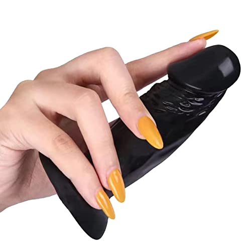 Small Dildo,4.3 in Soft Small Anal Plug,Beginner Anal Dildo Ease Training Adults Sex Toy for Women Men.Multifunctional Sex Toy Games (Black)