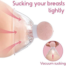 Load image into Gallery viewer, Bluebay Leather Breasts Vibrator Nipple Sucker Breast Massager with Suction Cups Vibrating Nipple Sucker for Women (360 Rotating Brush 1 Pair)
