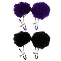 Healifty 2 Pairs Breast Nipple Clamps Clip Pompom Ball Nipple Shield Fur Ball Women Nipple Rings for Women Female Couple Party Favors Supplies