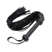 Load image into Gallery viewer, VENESUN Bondage Spanking Flogger, 25inch Faux Leather Whips for Adult BDSM Play, Black
