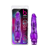 Blush B Yours Vibe 4 - Soft Realistic 8 Inch Vibrating Dildo - Tunable Vibration Levels - IPX7 Waterproof - Soft Nubby Clitoral Bump - Vibrator Sex Toy for Women Couples - Clear Purple