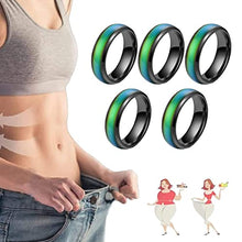 Load image into Gallery viewer, iUNser 5 Pcs Lymphvity Thermotherapeutic Ring, Lymphatic Drainage Therapeutic Magnetic Rings, Elegant Titanium Magnetic Therapy Ring, Thermochromic Ring for Weight for Women Men (7#, Black)
