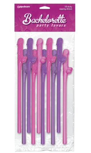 BP Pecker Straws Pink & Purple (10pcs)