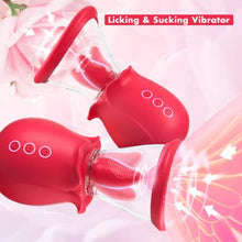 Load image into Gallery viewer, Rose Sex Toy Stimulator for Women, Tongue Licking Rose Sucking Sex Vibrator, 3 in 1 Nipple Clitoral G spot Stimulator for Women-Rose Toy Sex Licker Adult Sex Toys for Woman&amp;Couples Rose Vibrators
