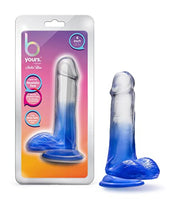 Blush B Yours Stella Blue - 6 Inch Length 1.25 Inches Width Realistic Feel Dildo - Sturdy Suction Cup Base and Harness Compatible - Gradient Design - Perfect for Beginners - Sex Toy for Him Her