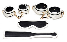 Load image into Gallery viewer, Sam&#39;s Secret Euphoria Unisex Novelty Clothing Kink in the Dark Glowing Cuffs Blindfold and Paddle Bondage Set
