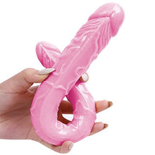 Load image into Gallery viewer, Lesbians Sex Toy Double-Ended Dildo Flexible Realistic Silicone Jelly Dildos Dong G-Spot Stimulator Hands-Free Play Penis (L, 03-Pink)
