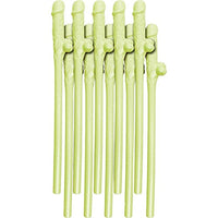 Bachelorette Party Glow in the Dark Pecker Straws - 10 Straws