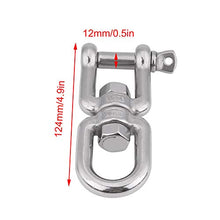 Load image into Gallery viewer, Swivel Shackle, Akozon Swing Swivel Ring Snap Rolling Shackle Device, Heavy Duty 304 Stainless Steel Swivel Ring Snap 360 Rotation Shackle Device(12mm)
