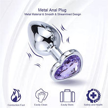 Load image into Gallery viewer, Anal Plug Heart 3 Sizes Stainless Steel Crystal Anal Plug Removable Butt Plug Anal Toys Dildo ( Color : Rose red , Size : L-4CM )
