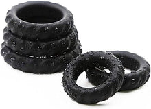 Load image into Gallery viewer, Silicone Penis Rings for Erection Enhancing - Premium Training Cock Ring for Mens Sexual Life and Stamina Prolonging, Male Sex Toys for Couples (Black-tyre)
