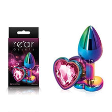 Load image into Gallery viewer, Rear Assets Anal Butt Plug - Multicolor - Small - Heart-Shaped (Pink Jewel)
