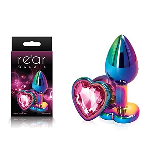 Rear Assets Anal Butt Plug - Multicolor - Small - Heart-Shaped (Pink Jewel)