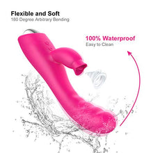 Load image into Gallery viewer, Clitorals Sucking Toys Thrusting G Spot Rabbit Sucker Pleasure Waterproof Silent Vibrator Soft Dual Motor Cordless Toy Rose for Women Vibrating Dildo Adult Sex Vibrate Telescopic
