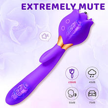 Load image into Gallery viewer, Rose Toy Vibrator for Woman, 3 in 1 Clitoral Stimulator Thrusting G Spot Dildo Vibrator with 10 Modes, Rose Adult Sex Toys Game, Clitoris Nipple Licker Stimulator Massager for Women Female Man Couple
