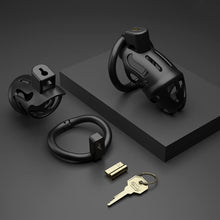 Load image into Gallery viewer, LOCKINK Male Chastity Cage Lightweight Cock Cage Device Sex Toys for Man with 3 Sizes Rings and Invisible Lock (Black)
