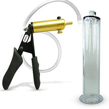 Load image into Gallery viewer, LeLuv Ultima Black Penis Pump Ergonomic Silicone Grip 9&quot; Length x 1.75&quot; Diameter Wide Flange Cylinder
