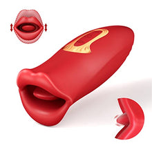 Load image into Gallery viewer, Adult Sex Toys Vibrator, Rose Toy, Rose Sex Toy for Women with 5 Vibration and 10 Kissing Modes. Mouth &amp; Tongue Sex Toy Vibrators, Clitoral Nipple G Spot Stimulation for Couples Pleasure (Red)
