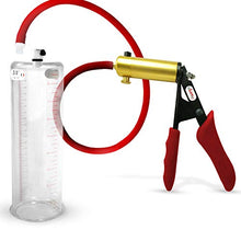 Load image into Gallery viewer, LeLuv Penis Vacuum Pump Ultima Handle Red Premium Ergonomic Grips &amp; Uncollapsable Slippery Hose | 9&quot; Length - 3.00&quot; Diameter Cylinder

