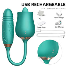 Load image into Gallery viewer, Rose Sex Toy Vibrator Sex Toys for Womans Handheld Waterproof Quiet Rechargeable Personal Massager for Women (Green)
