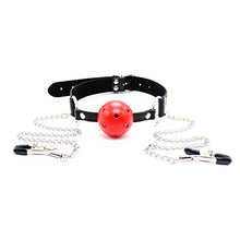 Load image into Gallery viewer, Bondage Under Bed Restraint Kit SM Sex Toy Plastic Mouth Ball Gag with Nipple Clamps Chain Nipple Clips Nipple Jewelry Nipple Toys
