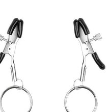 Load image into Gallery viewer, 2 PCs Nipple Clamps with Metal Ring, Adjustable Nipple Clips Clamps for Women Men, Breast Massage Nipple Clamps Non Piercing, Nipple Toys for Sex Pleasure (Ring&amp;Chains)
