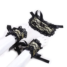 Load image into Gallery viewer, PRETYZOOM Lace Blindfold and Set Eye Blindfold with Ribbon Ties Eye Masks for Adult Women Party Flirting Couple Golden
