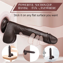 Load image into Gallery viewer, Thrusting Dildo Vibrator for Women, 9.2&quot; Vibrating Dildo for G Spot Anal Play with 3 Thrusting &amp; 5 Vibration, Realistic Thrusting Vibrator Sex Toy for Women with Remote(Brown)
