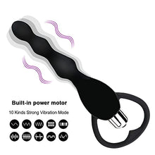 Load image into Gallery viewer, Anal Vibrator Sex Toy for Women Man Anal Beads Vibrators Gay Prostate Massage Smooth Butt Soft Silicone Plugs Dildo Vibrating Anal Plug Adult Sex Products (Black)
