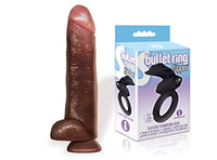 Sexy Gift Set Bundle of Blackout 13 Inch Realistic Cock Dildo Brown and Icon Brands S-Bullet Ring - Flipper, Silicone