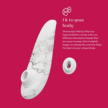 Load image into Gallery viewer, Womanizer x Marilyn Monroe Special Edition Pleasure Air Toy, Clitoral Suction Vibrator, Clitoral Stimulator, Clit Sucking Toy, Waterproof, Rechargeable - White Marble?
