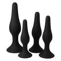 4 Piece Black Watertight Silicone Exercise Plug Suction Cup