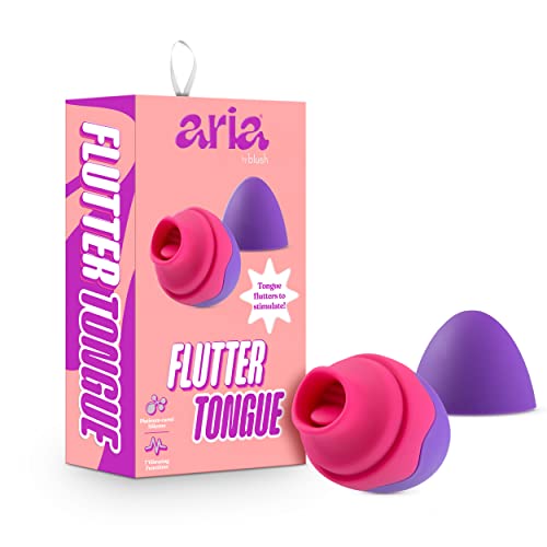 Blush Aria - Flutter Tongue - Clitoral Stimulating Vibrator With Silicone Flickering Tongue - USB Rechargeable - 7 Vibration And Fluttering Modes - Small Discreet Vibrating Sex Toy for Women Couples