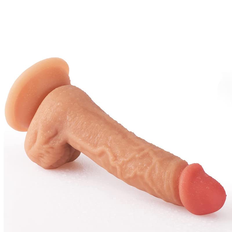 7.8 inches Watertight Silicone Silicone Suction Cup Realistic Classic Dick Wand