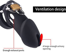 Load image into Gallery viewer, Silicone Chastity for Men Breathable Chastity Device, Cock cage Chastity Devices Lightweight Sexual Wellness Black
