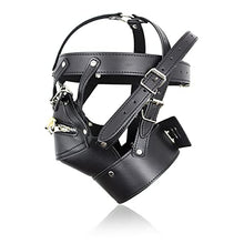 Load image into Gallery viewer, Head Harness PU Leather Hood Zipper Open Mouth Headgear Adult Games Fetish JL-038 (Black)
