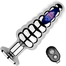 Load image into Gallery viewer, Anal Vibrators Stainless Steel Anal Vibrating Prostate Massager Anal Butt Plug Remote Control with 10 Modes Butt Plug Fetish Bondage Anal Vibrator Adult Sex Toys for Men,Women and Couples(Tower)
